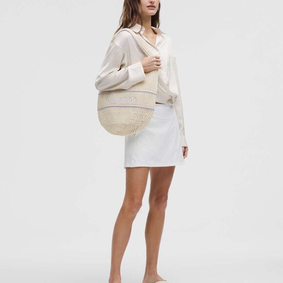 Lululemon Cotton Crochet Shoulder Bag 7L in Light Ivory / Lavender Frost - Picture 2 of 2